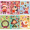 6 Photos/package of New Products Christmas Theme Stickers Puzzle Face Change Stickers Cartoon Cute Character Expression Conversion