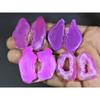 Dyed Slice Druzy Agate Matched Pair Cabochon Loose Gemstone 4Pair Lot 218Cts A-730