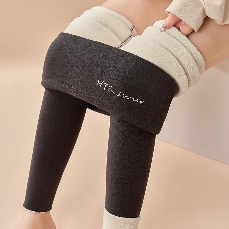 Women's High Waist Velvet Leggings - Warm Cashmere, Thick, Autumn-Winter Base Layer Pants