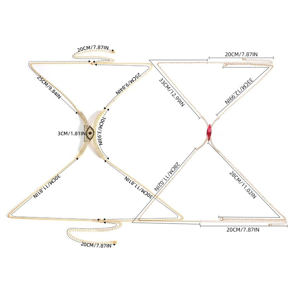 Rhinestone Bra Chest Chain Red Crystal Breast Chain Trendy Chest Support Body Chain Low-cut Dress