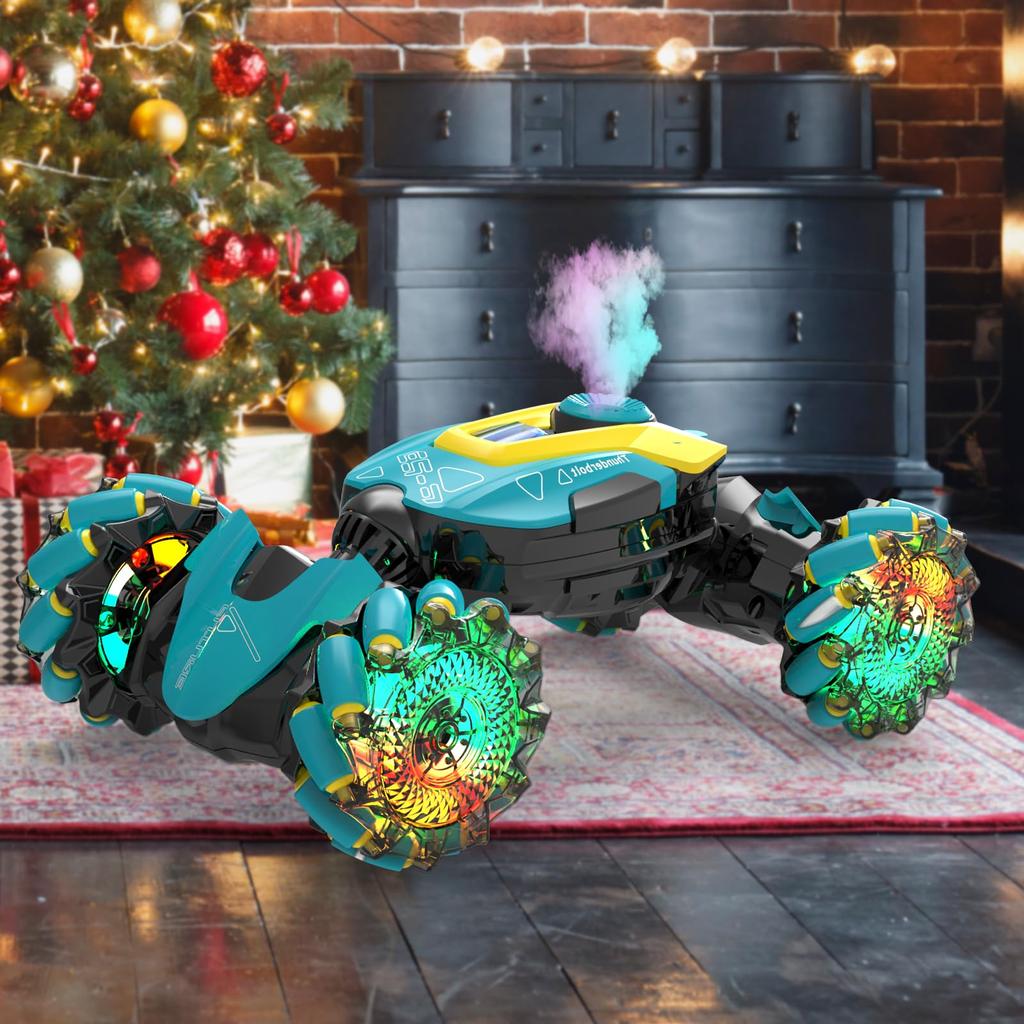 DEERC RC Car for Kids, Off-Road Stunt Car, Remote Control Toy, 4-Wheel Drive, Two Control Methods, Programmable, 80 Minutes of Operation Time,