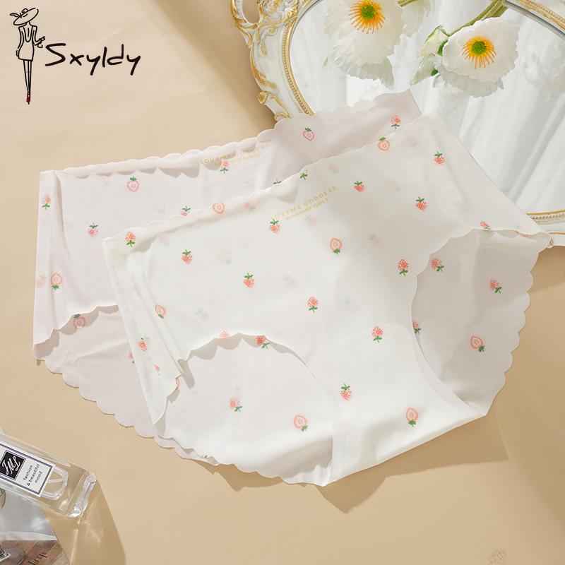 Summer Women's Ice Silk Seamless Underwear Ladies Transparent Ultra-thin Sense Female Briefs Panties