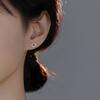 S999 Pure Silver Geometric Circle Ear Studs Women's Niche Design Earrings Simple All-Match Fashion Otica Sterling Silver Ornament