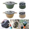 Outdoor Folding Silicone Kettle Portable Mini Boiling Water Pot with Handle Camping Kettle Pan Pot for Travel Picnic Tableware