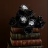 Halloween Black Artificial Rose Flowers Dark Horror Gothic Black Simulated Flower Bouquet for Wedding Halloween Party Home Decor