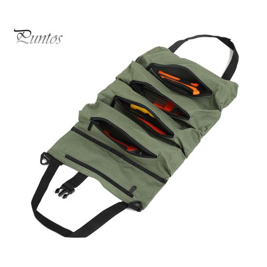 Портативная сумка для хранения инструментов, большая, с 5 отделениями, застежка-молния, водонепроницаемая, прочная, набор инструментов для ремонта, сумка-рулон на молнии