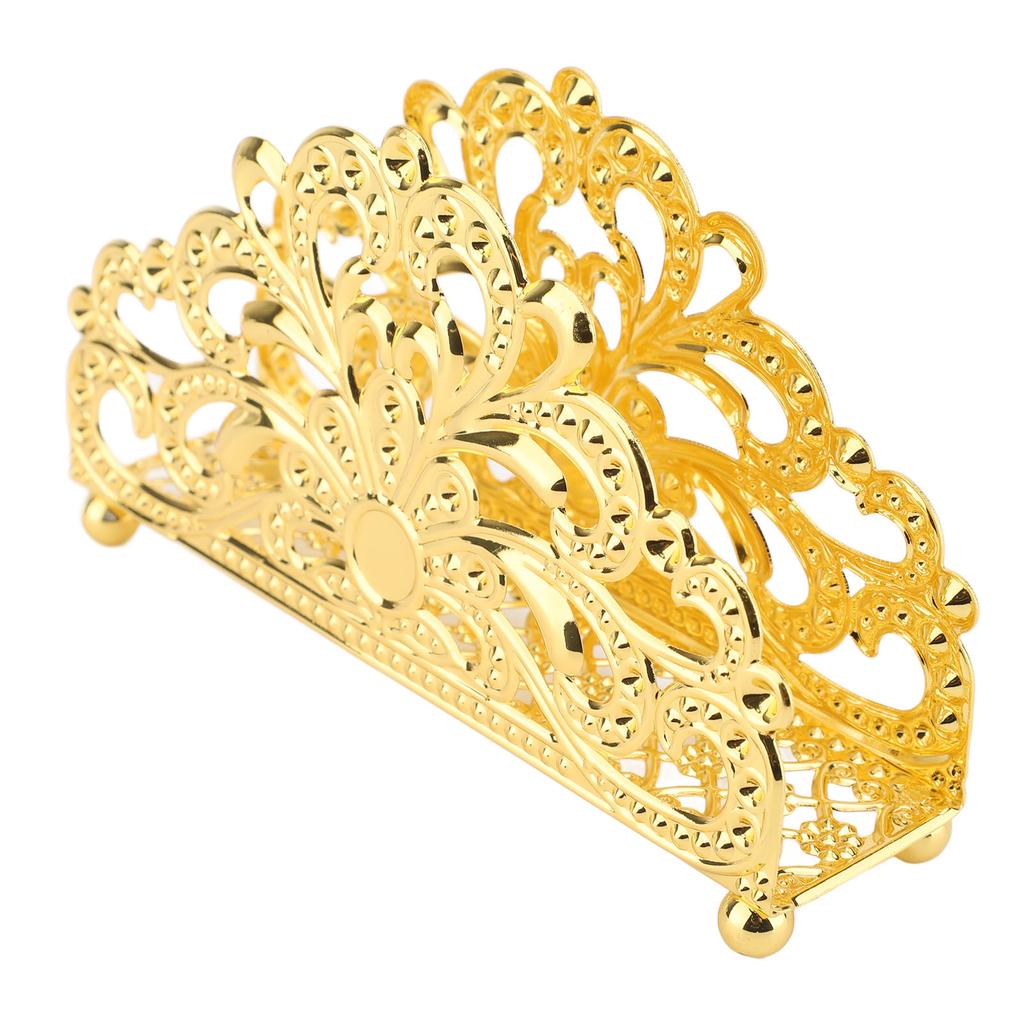 Настольная салфетница Золотой кованый металл Подставка-органайзер для салфеток для отеля, ресторана, дома, столовой