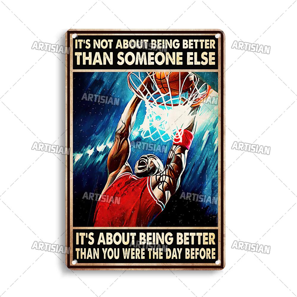 Ретро баскетболист металлическая жестяная табличка классическая спортивная декоративная тарелка мужская пещера домашняя кухня настенный декор металлический знак