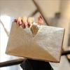 Fashionable Pu Crossbody Metal Leaf Handheld Bag For Daily Outfits