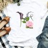 Floral Flower Shoes Print T Shirt Women Short Sleeve O Neck Loose Tshirt Women Tee Shirt