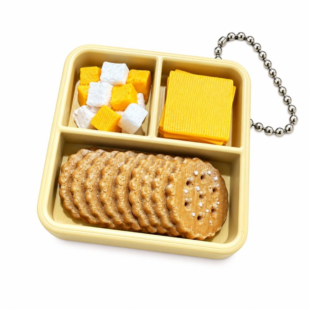 Plastic Rice Ball Fidget Clicker Clickable Buttons Food Keychain Toy Keyring Accessories