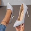 High Heels Autumn New Fashion Thin Heels Pointed High Heels Sequins Solid Color Single Shoes Women