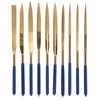 10Pcs Set 4x160mm Mini Titanium Plated Diamonds Needle File Kit for Steel Ceramics Glass Processing