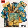 32pcs/set Van Gogh Postcards, Vintage Style 3.93x5.7in Indoor Bedroom Decoration, Message Cards, Van Gogh Postcards