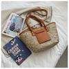 Summer Handmade Bags for Women Large Capacity Straw Fabric Basket Tote Top Handle Handbags Lady Beach Hand Bags