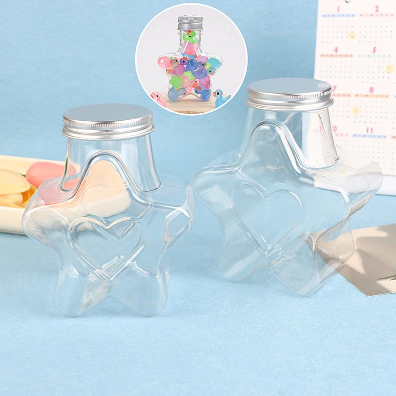 Звезда Форма Кукольный Орнамент Ящик Для Хранения Пластиковая Бутылка С Крышками Контейнер Для Хранения Пищи Банка С Широким Горлом Многоразовый Контейнер Для Печенья