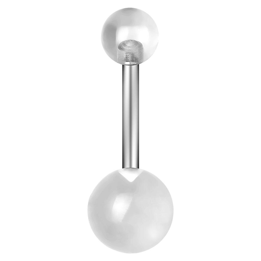 Комбинационный набор колец для пирсинга пупка из нержавеющей стали с жемчужиной