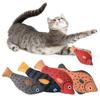 Cat Squeaky Toys Soft Realistic Simulation Fish Pet Chewing Molar Interactive Toys Bite-resistant Plush Kitten Squeak Toys for Pet
