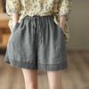 Женские модные повседневные полые вязаные крючком прямые шорты из хлопка и льна в стиле ретро