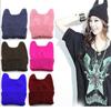 Soft Cute Women Girl Warm Winter Cat Ear Shape Knitted Hat Elastic Beanie Cap Christmas Gifts