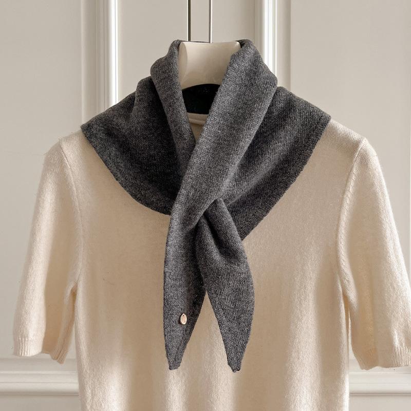 New Fashionable Soft Waxy Wool Small Scarf for Women All Match Neck Scarf Scarf Shawl High End Warm Scarf