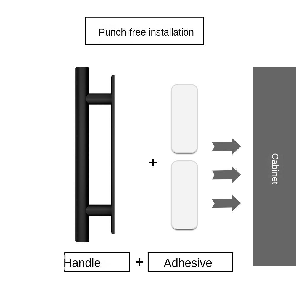 Самоклеящаяся дверная ручка ABS Дверная ручка Модная дверная ручка Кухня