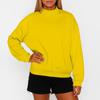 Women's Solid Color Fleece Sweatshirt With A Small High Neck And Loose Fit