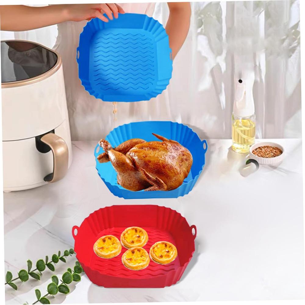 Soft Square Silicone Pot Mould Liners Baking Basket New Silicone Mold for Air Fryer
