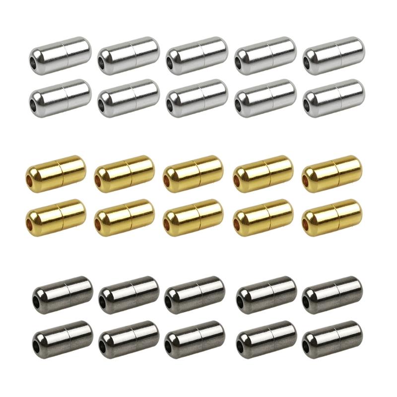 10Pcs Elastic Laces Clasps Metal Capsule Lock Buckles Tip Ends Lazy Shoelace No Tie Shoelaces Tieless Accessries