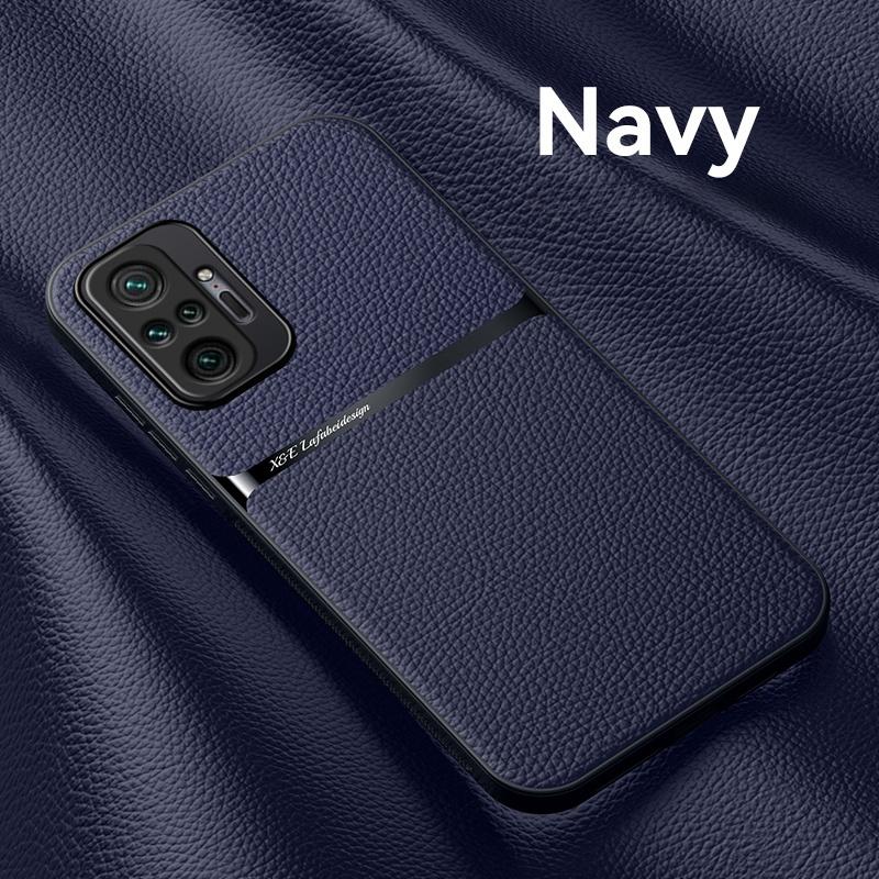 Чехол для Xiaomi Redmi Note 10 10S с металлической пластиной, кожаный чехол для Redmi Note10 Pro Max Note10 S, магнитный автомобильный держатель, задняя крышка