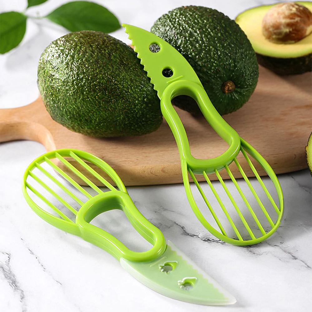 JJYY 3 In 1 Avocado Slicer Shea Corer Butter Fruit Peeler Cutter Pulp Separator Plastic Kitchen Vegetable Tools7