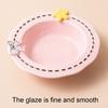 Nostalgie Ceramic Feeding Bowl for Dogs & Cats, Whisker Friendly Kitten Food Water Dish, Wide Shallow Pet Feeder Plate Dry Wet