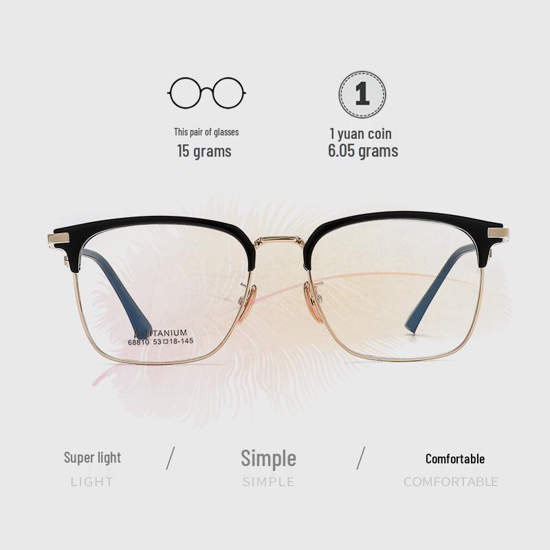 Danyang Men's Gold Rim Myopia Eyeglass Frames - Ultralight Comfortable Alloy Design