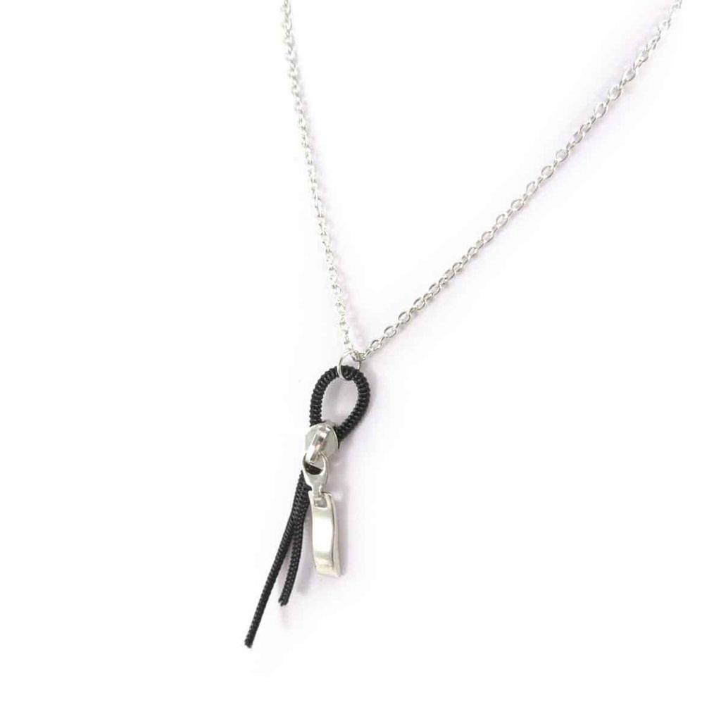 Les Trésors De Lily [J6102] — Черное серебряное колье «Zip Séduction»