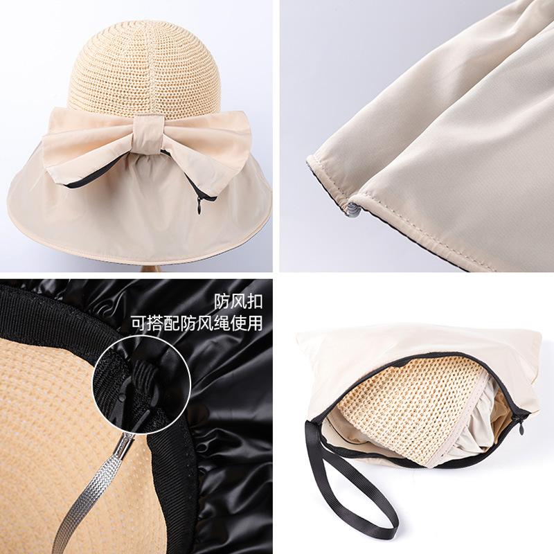 Виниловый бант защита от УФ-лучей шляпа от солнца с большими полями показывает лицо маленькая шляпа от солнца женская пляжная защита от солнца шляпа-ведро