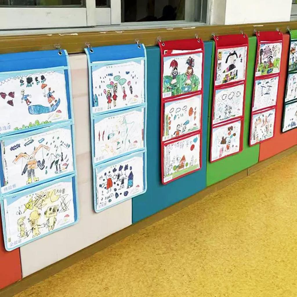 Карманный настенный органайзер для карточек, практичная подвесная сумка для классных карточек, рисунков, демонстраций в классе