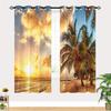 Summer Beach Starfish Sea Natural Sky Tree View Window Curtain For Living Room Kids Bedroom Bathroom Kicthen Door Home Decor
