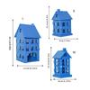 Hollowout Metal Ice House Shape Tealight Candle Stand Hanging Votive Candle Lanterns for Farmhouses Home Decoration