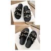 Summer Fashion Dark Black Wind Metal Slippers Female New Rivets Thick Bottom Casual Sandals Beach Slippers