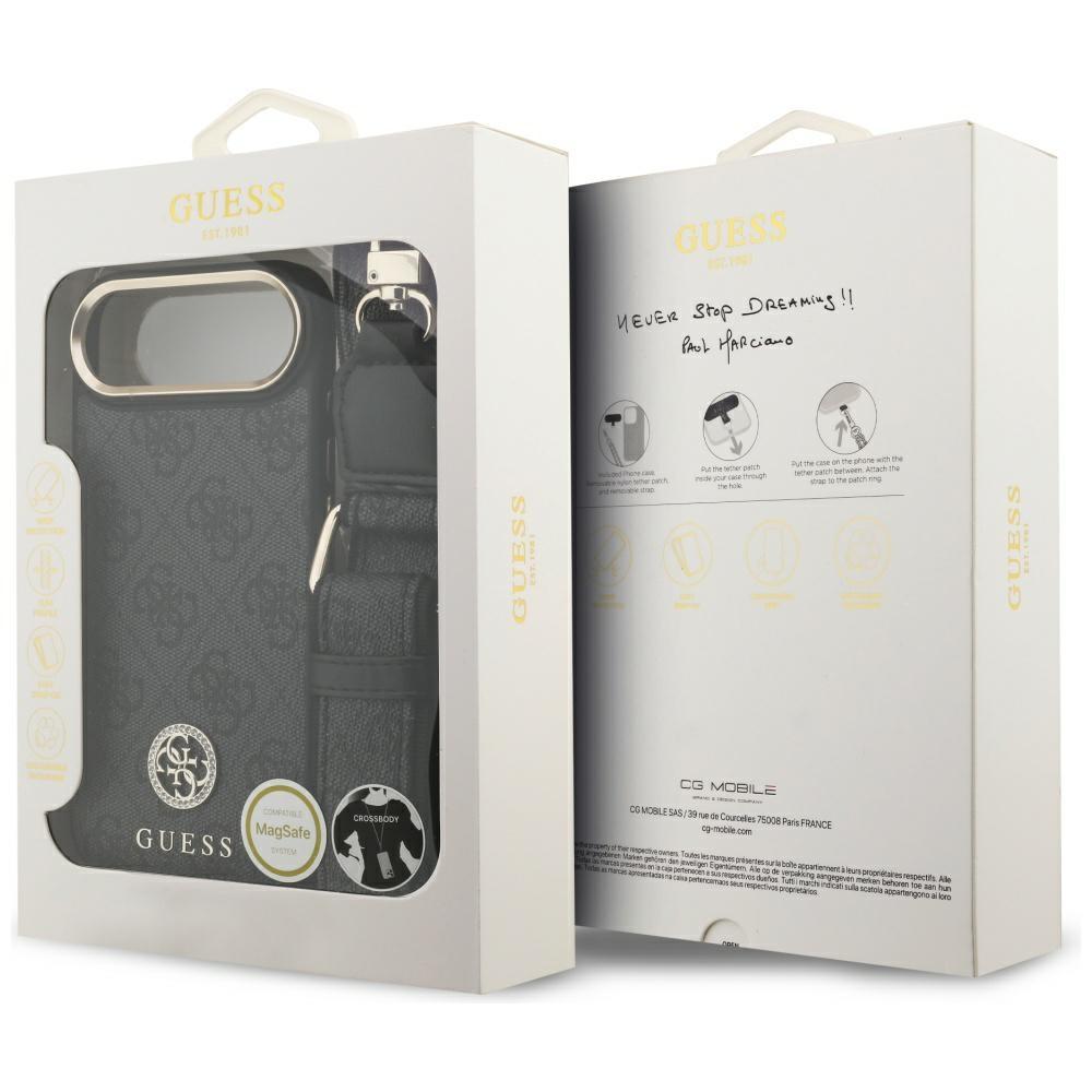Guess Case 4G Strass Logo Big Strap Magsafe For Iphone Air With Metal