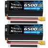 Nihewo 2-Pack 4S LiPo Battery, 15.2V High Voltage, 6500mAh, 100C, Hard Case, 5mm Banana Plug + XT90 Connector Compatible, for RC Cars, Trucks, Tuggys,