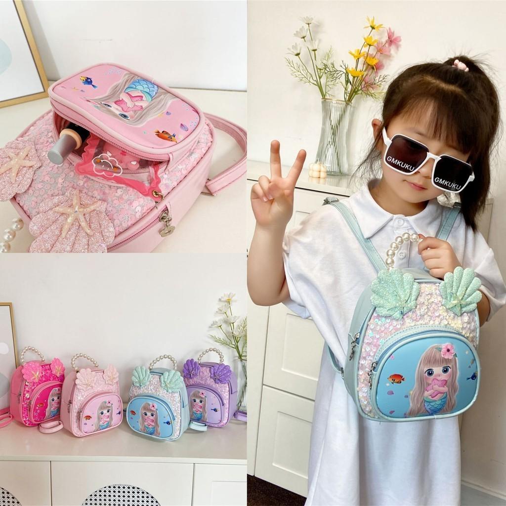 Adorable Cartoon Children's Backpack Girls Kindergarten Lightweight Pu Bag Breathable