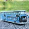 Bao Silun 66029 Автобус из сплава, детская игрушечная модель автомобиля со звуком и светом, двухэтажный автобус с инерционным механизмом.