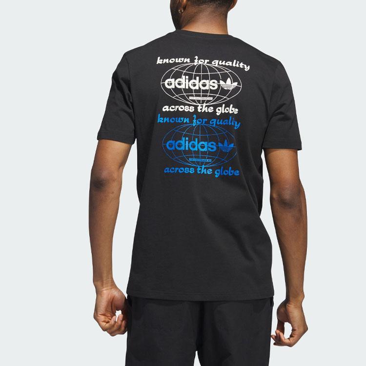 Adidas Originals T Shirts Men's Black Crew Neck Moderate Straight Fit IJ0981