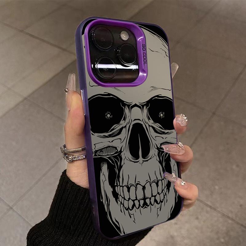 Gothic Skull Graffiti Pattern Design Protective Cover for iPhone 17 16 15 14 13 12 11 16E Series Pro Max Plus