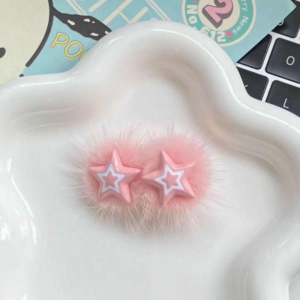 Украшения Плюшевые BB Заколки для волос Минималистский стиль Милые пушистые заколки Плюшевая звезда Заколка для волос Дамы