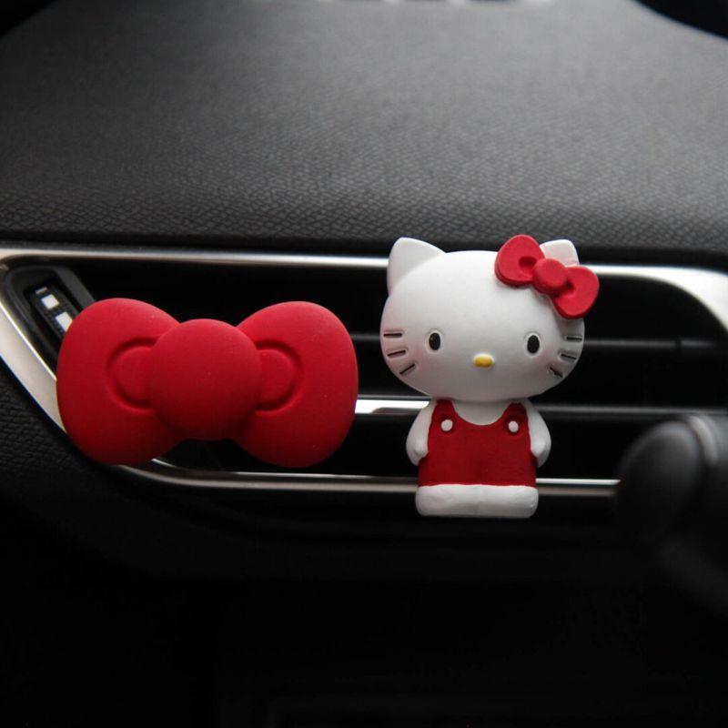 Cute Cartoon Hello Kitty Couple Doll Car Aromatherapy Car Air Conditioner Air Outlet Fragrance Fancy Fragrant Stone