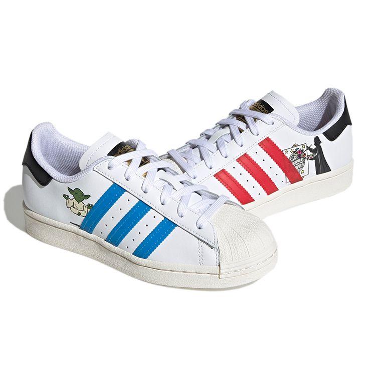 Звездные войны x adidas Superstar Подростковые Новые Хобби Детские Кроссовки Белый Облачно-белый Алый FX5938