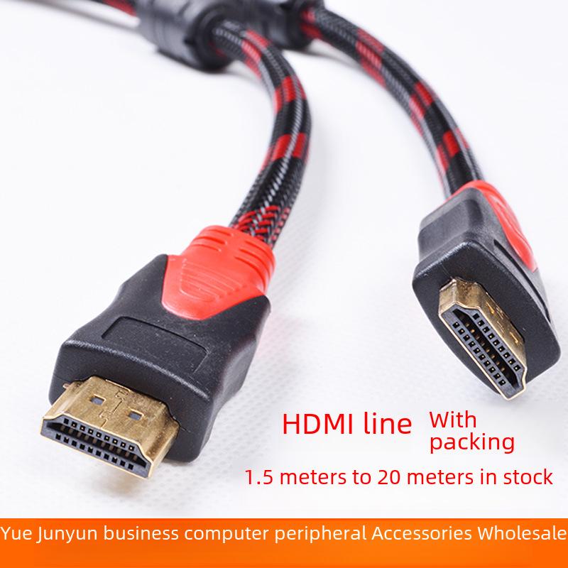 Кабель HDMI 1080P, красный/черный, Full HD 1.4, медный, подключение телевизора к ПК