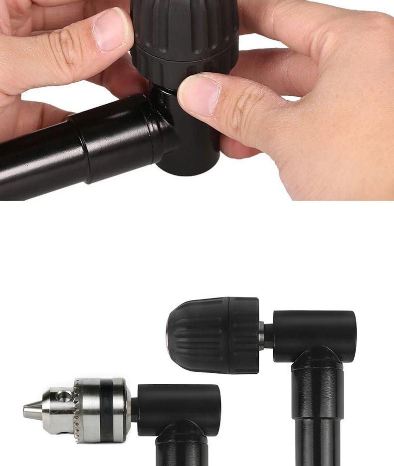 Насадка для сверления под прямым углом с трехкулачковым патроном, 90-градусный пробивной инструмент